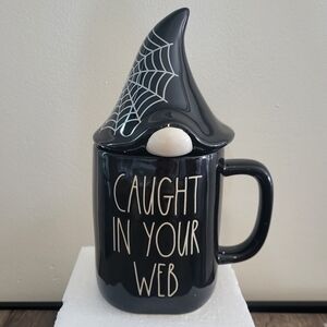 Rae Dunn Caught In Your Web Mug Coffee Cup Halloween Decor Black Spider Fall